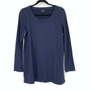 J. Jill Wearever Collection Pullover Long Sleeve Sweatshirt Womens Sz Small Navy